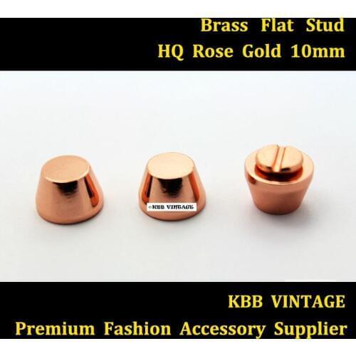 25pc Flat 10 Screwback Flat Spikes Punk DIY Studs Leathercraft hight-quality Rose-gold