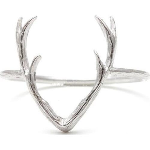 SMJEL Christmas Gifts Metal Deer Antler Rings for Women Stag Animal Horn Durable Rings Reindeer Jewelry Femme Bijoux R136