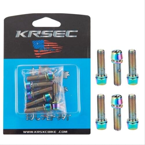 Steel Ti Titanium Printed Tapered Screws Bolts With Washer M5*18mm for Bike Bicycle Stems Parts