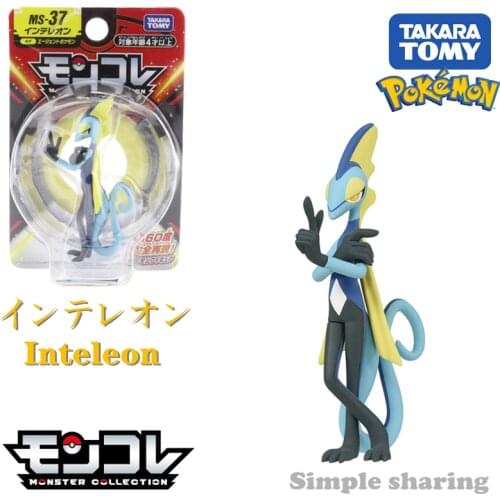 Takara Tomy Tomica Pokemon Pocket Monsters Moncolle MS-37 Inteleon 3-5cm Mini Resin Anime Figure Toys For Children Collectibles
