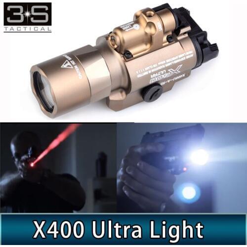 Tactical Softair Surefir X400 Ultra Red Laser LED Picatinny Light Laser Pointer Flashlight Switch