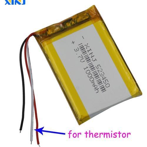 XINJ 3.7V 1000mAh 3 Wires Thermistor Polymer Li-Po Li Lithium Battery 523450 For Camera E-Book PDA MID ipod Bluetooth Device DVD