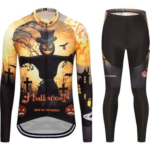 A long sleeve cycling suit for outdoor sports in autumn Cycling jerseys cartoon
