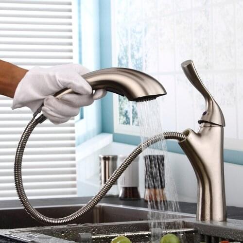 BAKALA New design pull out faucet brush silver kitchen sink Mixer tap kitchen faucet vanity faucet cozinha