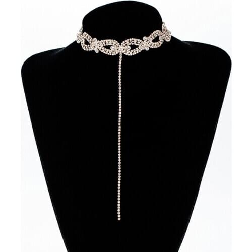 YFJEWE Collar Necklace Wedding Clavicle Necklaces Choker Necklace Women Full Rhinestone Pendant Jewelry N376