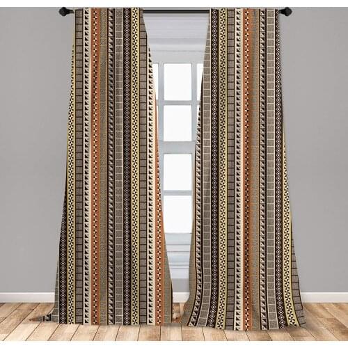 African Curtain Geometrical Motifs Rhombuses Tiled Squares and Triangles Motifs Window Treatment Living Room Bedroom