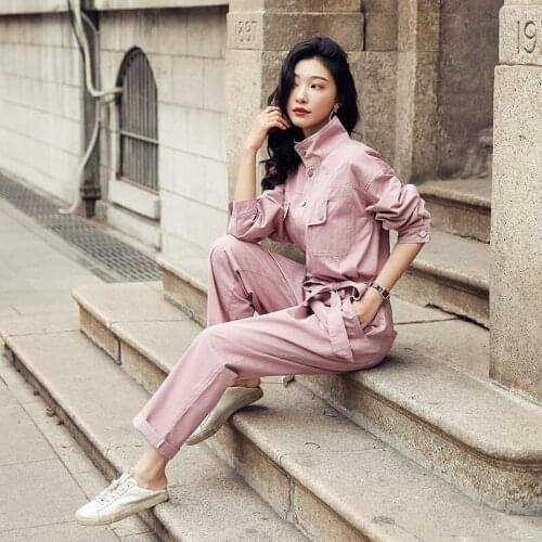 Womens Jumpsuit 2021 spring dress new slim fashion Korean high waist and slim work dress Jumpsuit casual pants fashion