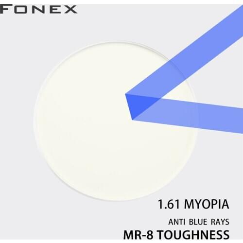 1.61 MR-8 Anti Blue Toughness Thinner Super-Tough Optical Aspheric Anti Blue Light Lenses(Suggest for Punch/Trough/Trim)