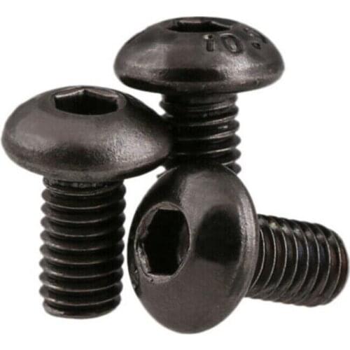 20pcs Black Ni Hex Socket Pan Head Machine Screws Allen Bolts Metric M2 M2.5 M3 M4 M5 M6 10.9 High Tensile ISO7380