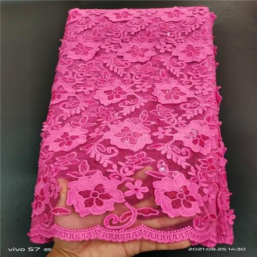 2021 high quality sequence French Nigerian sequins net lace,African tulle mesh sequence lace fabric for dress J275 (1)