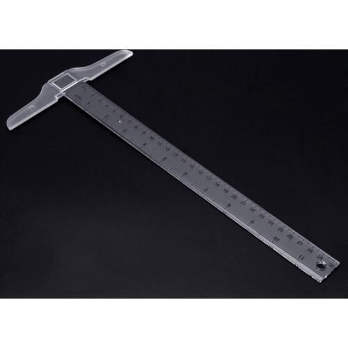 30cm/12" Plastic T-Square Metric Ruler cm/inch Double Side Scale Measuring Tool