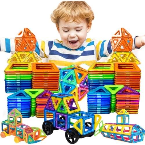 300Pcs Designer Magnetic Blocks Big Size DIY Magnet Toys Pulling Magnetic Building Blocks Assembled Toys for Children Gifts