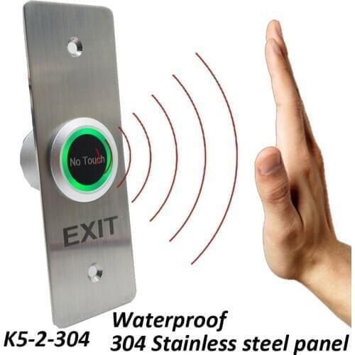 304 stainless steel IP68 Waterproof long Contacless No Touch Infrared Door Exit Button