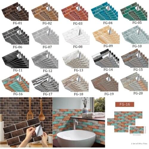 6/18pcs Waterproof Retro Nostalgic Wood Grain Wall Decoration Stickers Bedroom Living Room Lite Refurbished Tile Stickers