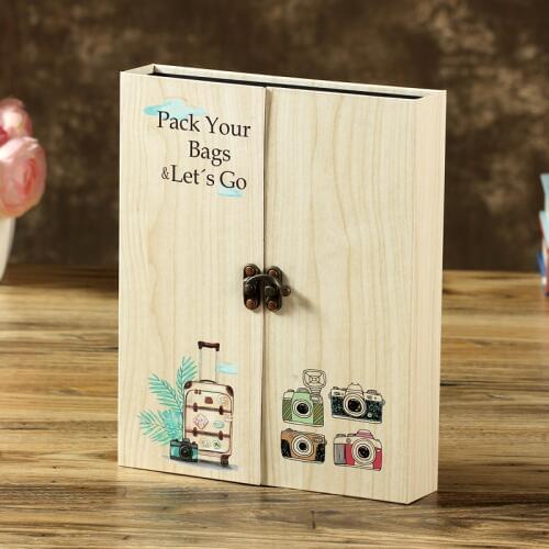 High Quality Wooden 30 Black Paper Sheets Card Love Theme Wedding DIY Album Handmade Vintage Photo foto Scrapbooking Album