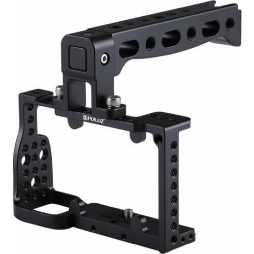 PULUZ Camera Cage Handle Stabilizer Neewer Aluminum Corrosion Resistant and Durable Camera Cage for Sony A6300 / A6000 (Black)