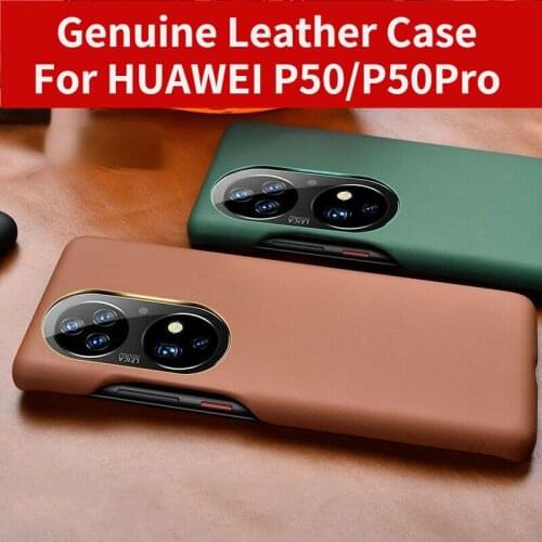Case for Huawei P50pro, Leather Case for Huawei P50, Luxury Mobile Phone Protective Cover Cowhide