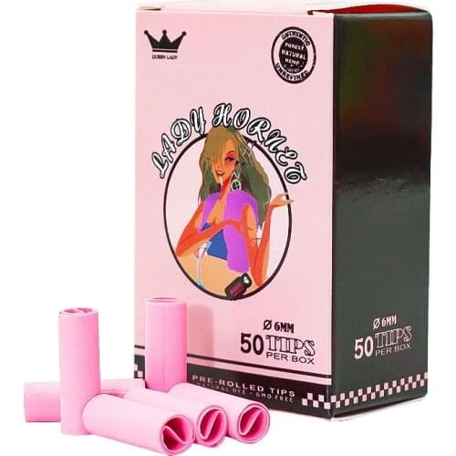 5BOX 50pcs/box Lady Hornet 6mm pink Disposable cigarette filter Tips HOLDER tobacco rolling smoking accessories for weed smoke