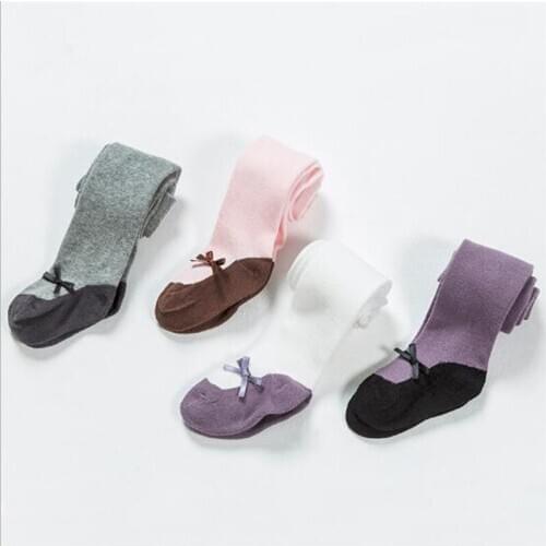 0-4 Years Spring Autumn Cute Baby Tights Kids Knit Tights Baby Girls Cotton Breathable Pantyhose
