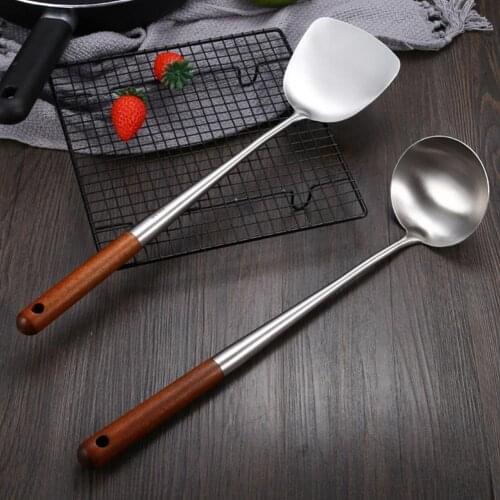 Long Cooking Turners Spatula Non-stick Heat-resistant Stainless Steel Kitchen Cooking Shovel Spoon for Kitchen Utensils