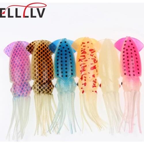 3pcs/lot 8cm/5.3g Saltwater Soft Fishing Bait Squid Skirts Jigs Luminous Squid Jig Fishing Lure Octopus Artificial Bait