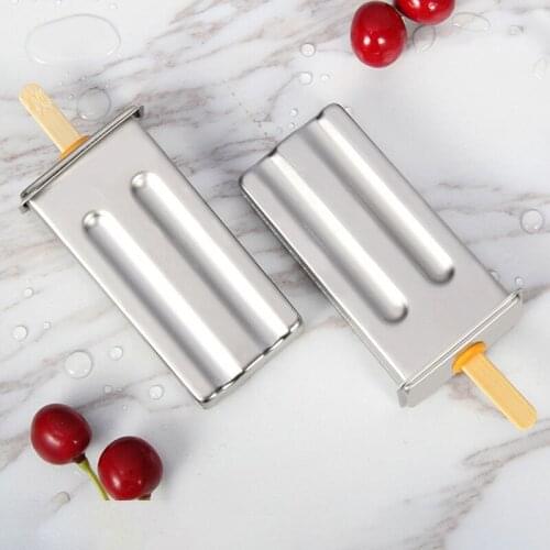 MLGB 10 Molds Stainless Ice Cream Mold Popsicle Mould DIY Fruit Ice Cream Stick Holder