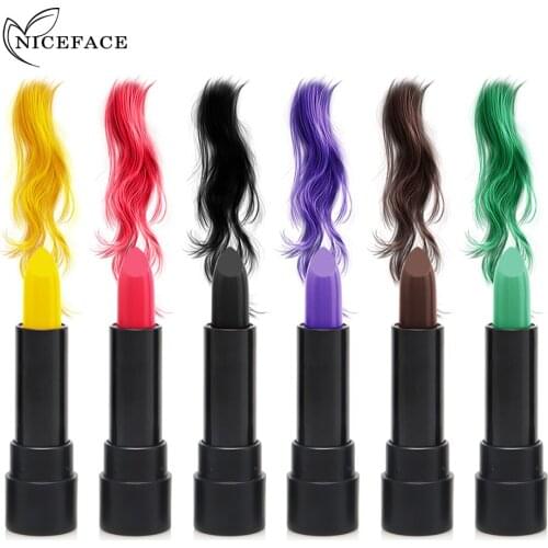 Colored Temporary Hair Dye Stick Fashion Design Crayons Hair Color Mascara Cream Pen One Time Hair Color Chalk Tool Pencil Black