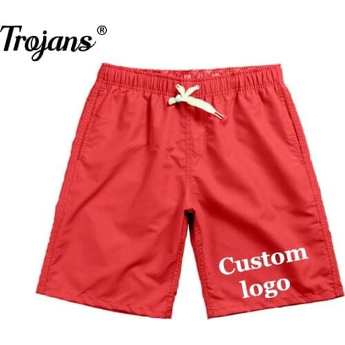Custom Your Logo Summer Mens Swimming Shorts Quick-Drying Beach Pocket Five-Point Long Shorts Running Beach Swim Shorts