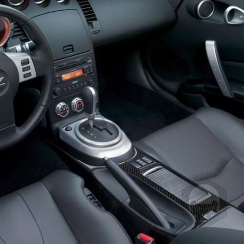 Control Panel Sticker Protective Anti-scratch Black Shift Knob Panel Frame Cover Sticker for Nissan 350Z 2006-2009