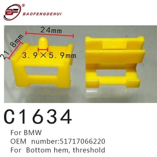 Bottom Hem Fastener For Car Positioner For BMW M3 M6 E60 E61 E63 E64 E92 E93 316i 318i 320d 51717066220 Threshold Car Clips