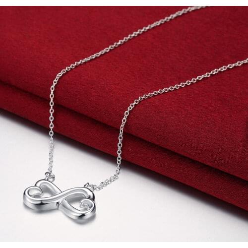 Charm 925 Sterling Silver Necklaces Jewelry 18 Inches Fashion Charms Necklace for Women Christmas Gifts wedding Fine