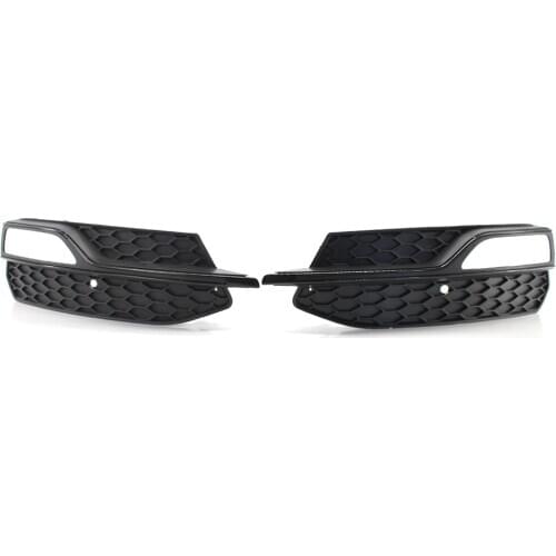 Pair Front Bumper Grille Outer Grill Fog Light Cover For AUDI A3 S-line 2013-16