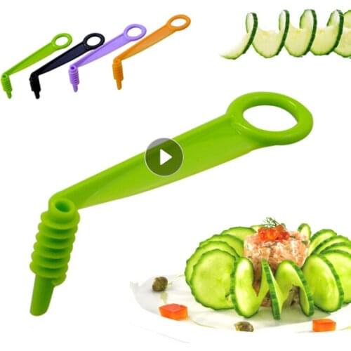 Portable Slicer Cutter Manual Spiral Screw Slicer Blade Potato Carrot Cucumber Vegetables Spiral Knife Dining Kitchen Selling