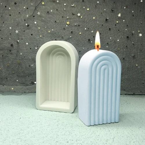 Rainbow Door Candle Silicone Mold Striped Candle U-shaped Candle Making Scented Candle Simple Candle Design Mold