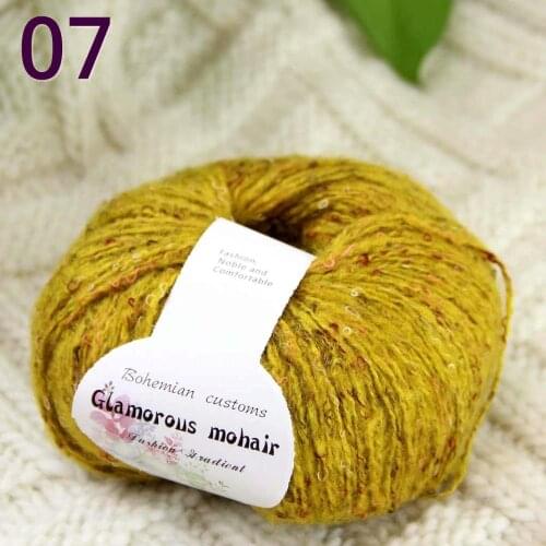 Sale 1SkeinX50gr Luxury Fluffy Soft NEW MOHAIR Shawls Hand Knit Crochet Yarn Gold 825-07