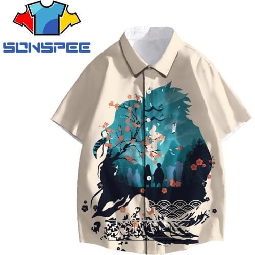 SONSPEE 3D Anime Demon Slayers Blade Japanese Printed Shirt Summer Mens Womens Street Campus Casual Cartoon Short Sleeve