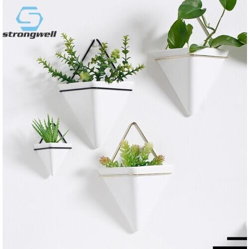 Strongwell Wall Hanging Decoration Flowerpots Hydroponic Home Decoration Furnishings Green Plant Flower Pot Ornaments Crafts