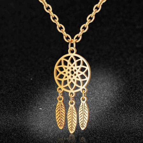 Super Fashion Dream Catcher Earring for Women 100% Stainless Steel Bohemia Jewelry Bracelet Lotus Feather Necklace Dropshipping