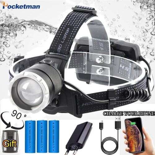 XHP50.2 Led Headlamp Built Cooling Fan Headlight 50000Lm Lamp Head Flashlight SOS Whistle Torch Zoom 18650 Rchargeable Battery