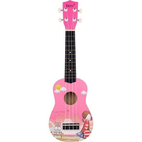 21 Inch Soprano Ukulele 4 Strings Hawaiian Guitar Uke + String + Pick For Beginners Kid Gift
