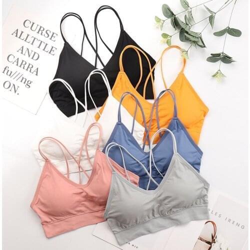 Sexy Cross Tube Top Beauty Back Bra Double Shoulder Strap Tube Top Ice Silk Women Bra