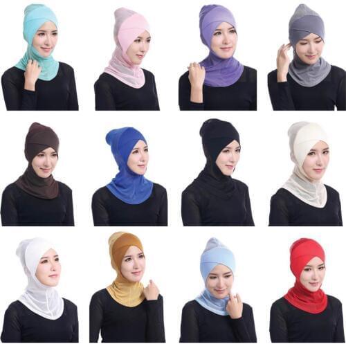 Women’s Muslim Mini Jersey Hijab Scarf Lace & Modal Shin Face Inner Cap