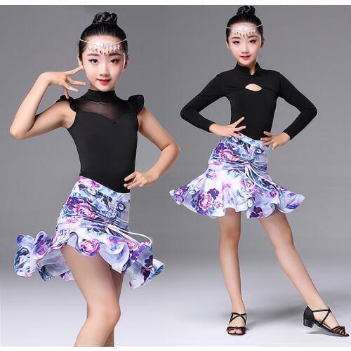 Girls latin dance Long/short Sleeves Standard Latin Competition Dress Children Ballroom Salsa Rumba Tango Samba Cha Cha Costumes
