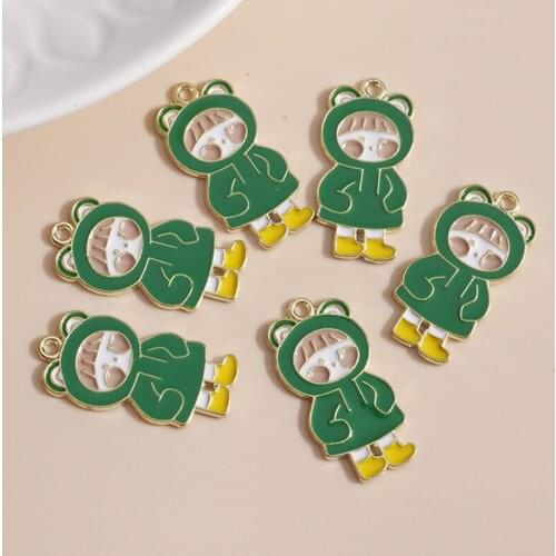 10pcs 14*28mm Cartoon Enamel Little Girl Charms for Jewelry Making DIY Handmade Craft Pendants Necklaces Earrings Accessories