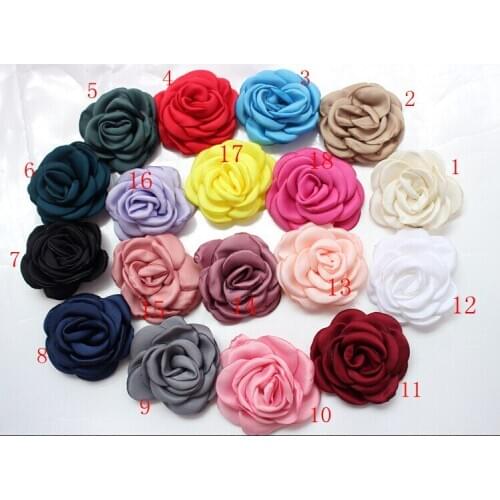 36pcs/lot) 2.2" Burned Satin Rose Flower For Infant Baby Headbands Cloth / Brooch / Wedding Accessories