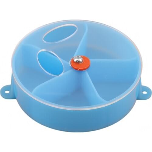 5 Grid Funny Pet Bird Feeder Parrot Food Storage Container Transparent Hanging Foraging Rotating Bird Food Bowl Bird Play Toy