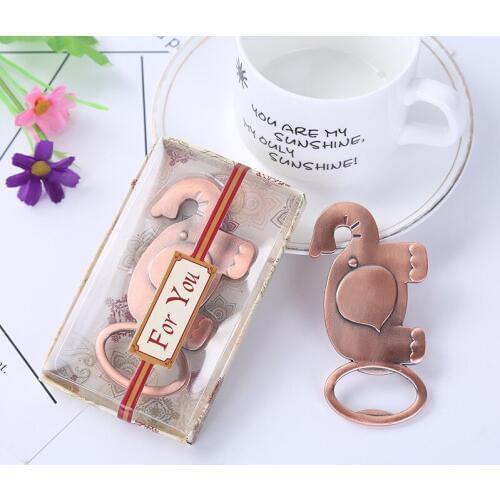 50pcs/lot Unique Party favors Lucky Golden Elephant Bottle Opener wedding favors and gifts for guests