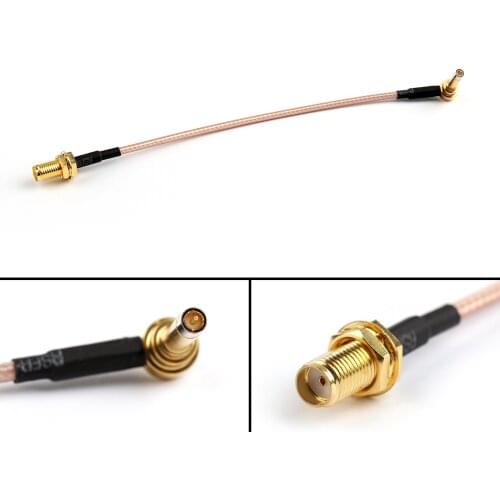 Areyourshop 10PCS RG316 30cm BNC Female Bulkhead to SMB Female Right Angle RF Pigtail Cable