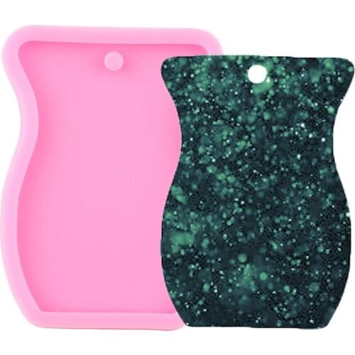 Shiny Glossy Vase Keychain Silicone Mold Tank Polymer Clay Pendant Molds Fashion Jewelry DIY Handmade charms Mould