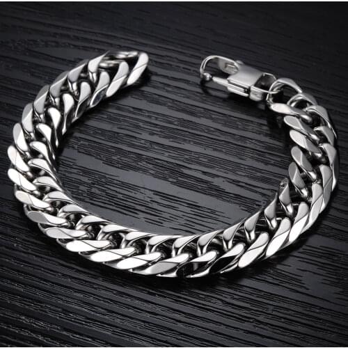 Hip-hop Mens Bracelets On Hand Cuban Chain Titanium Steel Bracelet For Men Harajuku Couple Hand Chain Goth Jewelry